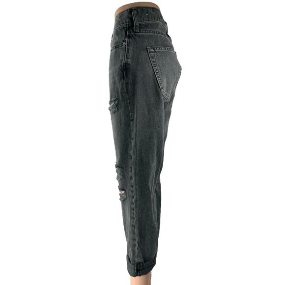 Abercrombie & Fitch Langdon Men's Black Distressed Straight Denim Jeans Size 30 - Picture 3 of 5